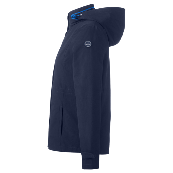 Nautica Women's Voyage Hooded Rain Jacket, Navy, Left Sleeve view