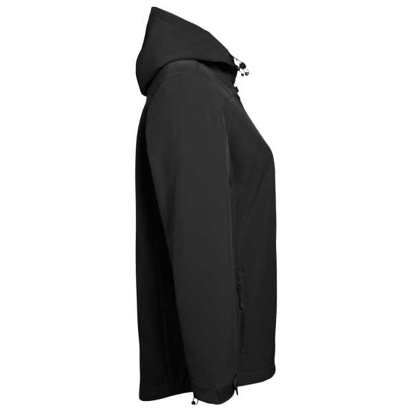 Nautica Women's Wavestorm Hooded Soft Shell Jacket, Black, Right Sleeve view