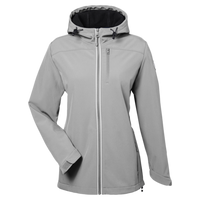 Nautica Women's Wavestorm Hooded Soft Shell Jacket, Graphite, Front view