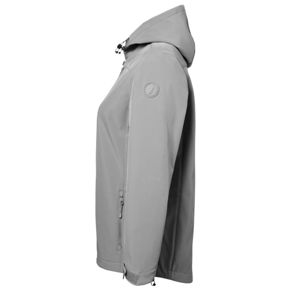 Nautica Women's Wavestorm Hooded Soft Shell Jacket, Graphite, Left Sleeve view