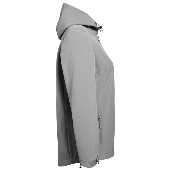 Nautica Women's Wavestorm Hooded Soft Shell Jacket, Graphite, Right Sleeve view