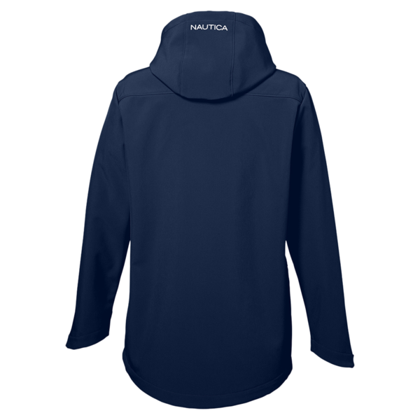 Nautica Women's Wavestorm Hooded Soft Shell Jacket, Navy, Back view