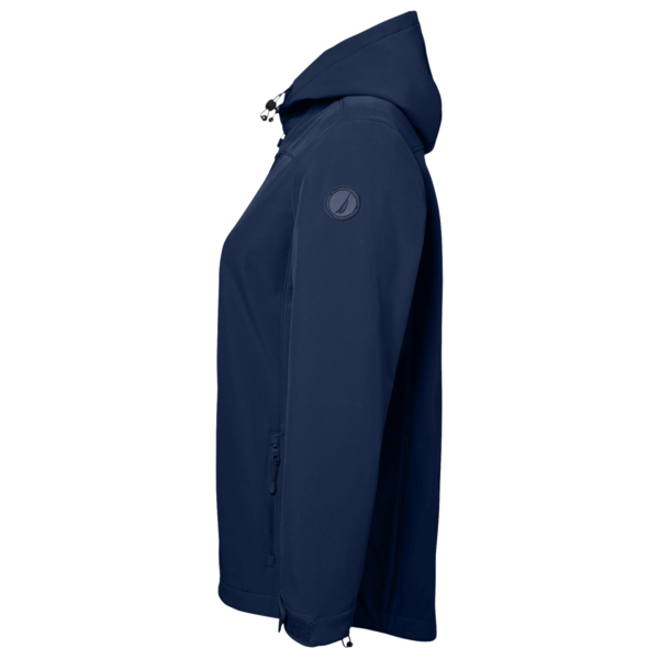 Nautica Women's Wavestorm Hooded Soft Shell Jacket, Navy, Left Sleeve view