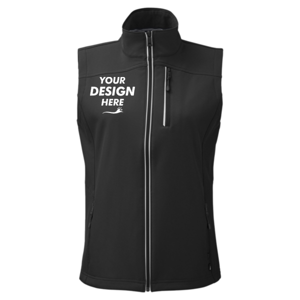 Nautica Women's Wavestorm Soft Shell Vest, Black, Front view, Mockup
