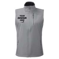 Nautica Women's Wavestorm Soft Shell Vest, Graphite, Front view, Mockup