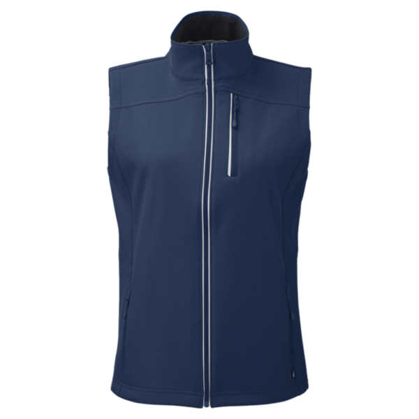 Nautica Women's Wavestorm Soft Shell Vest, Navy, Front view