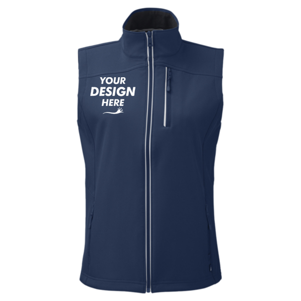 Nautica Women's Wavestorm Soft Shell Vest, Navy, Front view, Mockup