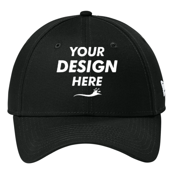 New Era Adjustable Structured Cap, Flag Black, Front view, Mockup