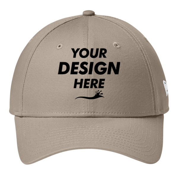 New Era Adjustable Structured Cap, Flag Khaki, Front view, Mockup