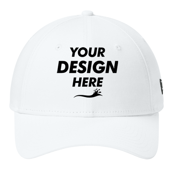 New Era Adjustable Structured Cap, Flag White, Front view, Mockup
