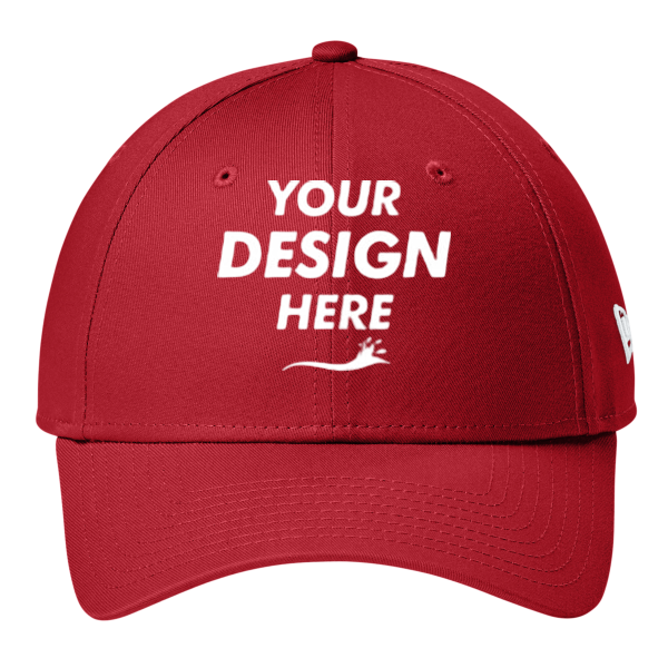 New Era Adjustable Structured Cap, Scarlet Red, Front view, Mockup