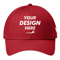 New Era Adjustable Structured Cap, Scarlet Red, Front view, Mockup