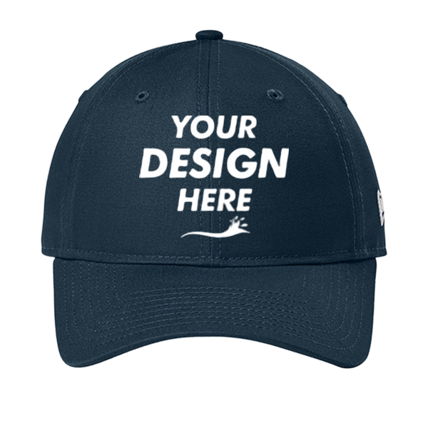 New Era Adjustable Unstructured Cap, Flag Deep Navy, Front view, Mockup