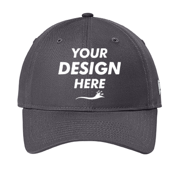 New Era Adjustable Unstructured Cap, Flag Graphite, Front view, Mockup