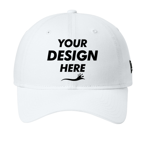 New Era Adjustable Unstructured Cap, Flag White, Front view, Mockup