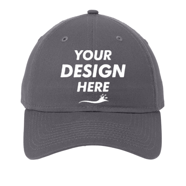 New Era Adjustable Unstructured Cap, Graphite, Front view, Mockup