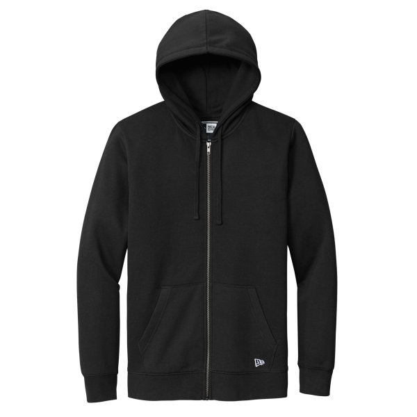 New Era Comeback Fleece Full Zip Hoodie, Black, Front view