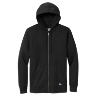 New Era Comeback Fleece Full Zip Hoodie, Black, Front view