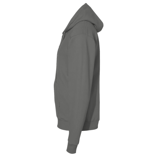 New Era Comeback Fleece Full Zip Hoodie, Dark Heather Grey, Left Sleeve view