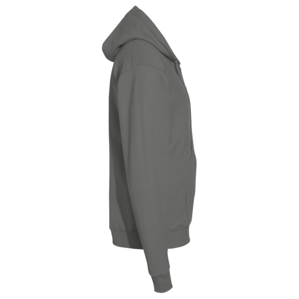 New Era Comeback Fleece Full Zip Hoodie, Dark Heather Grey, Right Sleeve view
