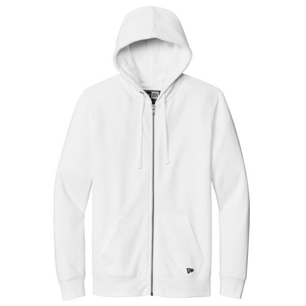 New Era Comeback Fleece Full Zip Hoodie, White, Front view