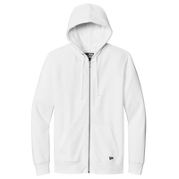 New Era Comeback Fleece Full Zip Hoodie, White, Front view