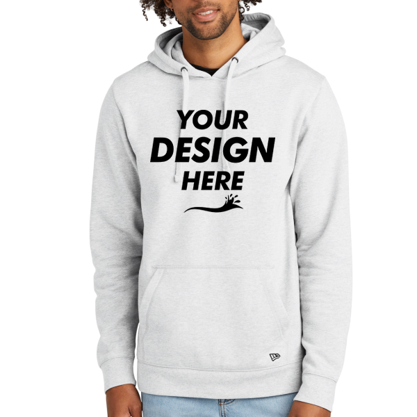 New Era Comeback Fleece Pullover Hoodie, Ash / Ash, Front view, Mockup
