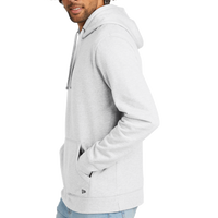 New Era Comeback Fleece Pullover Hoodie, Ash / Ash, Left Sleeve view