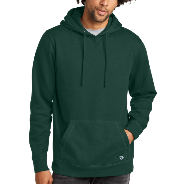 New Era Comeback Fleece Pullover Hoodie, Dark Green / Dark Green, Front view