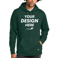 New Era Comeback Fleece Pullover Hoodie, Dark Green / Dark Green, Front view, Mockup