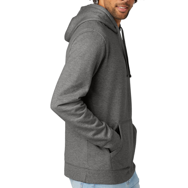 New Era Comeback Fleece Pullover Hoodie, Dark Heather Grey / Dark Heather Grey, Right Sleeve view