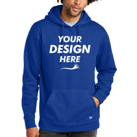 New Era Comeback Fleece Pullover Hoodie, Royal / Royal, Front view, Mockup