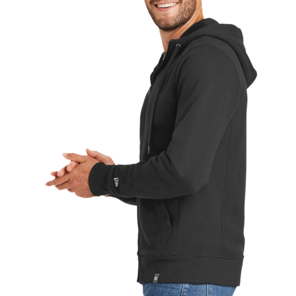 New Era French Terry Full Zip Hoodie, Black, Left Sleeve view