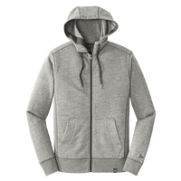 New Era French Terry Full Zip Hoodie, Light Graphite Twist, Front view