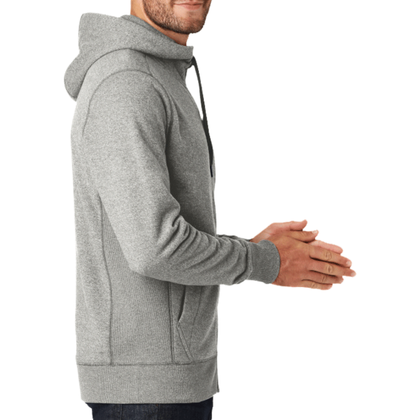 New Era French Terry Full Zip Hoodie, Light Graphite Twist, Right Sleeve view