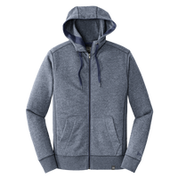 New Era French Terry Full Zip Hoodie, True Navy Twist, Front view