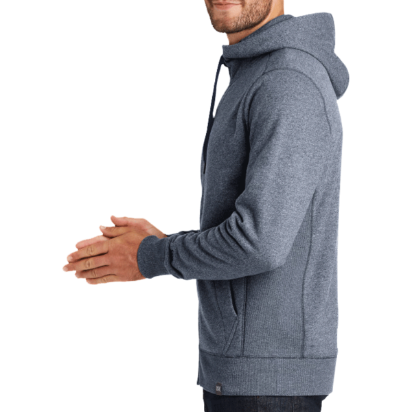 New Era French Terry Full Zip Hoodie, True Navy Twist, Left Sleeve view