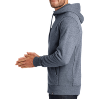 New Era French Terry Full Zip Hoodie, True Navy Twist, Left Sleeve view