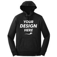 New Era French Terry Pullover Hoodie, Black, Front view, Mockup