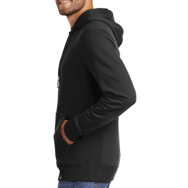 New Era French Terry Pullover Hoodie, Black, Left Sleeve view