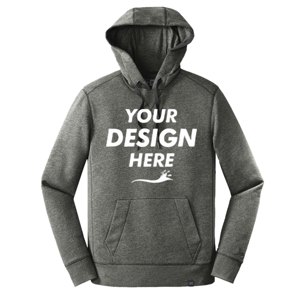 New Era French Terry Pullover Hoodie, Black Twist, Front view, Mockup