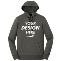 New Era French Terry Pullover Hoodie, Graphite, Front view, Mockup
