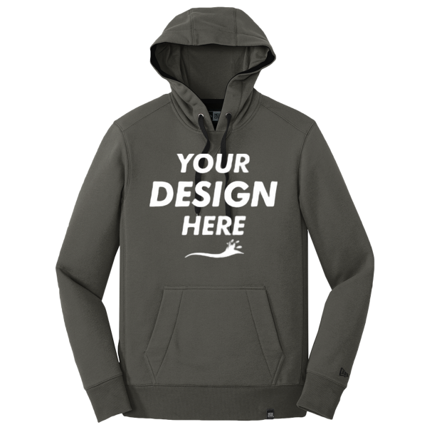 New Era French Terry Pullover Hoodie, Graphite, Front view, Mockup