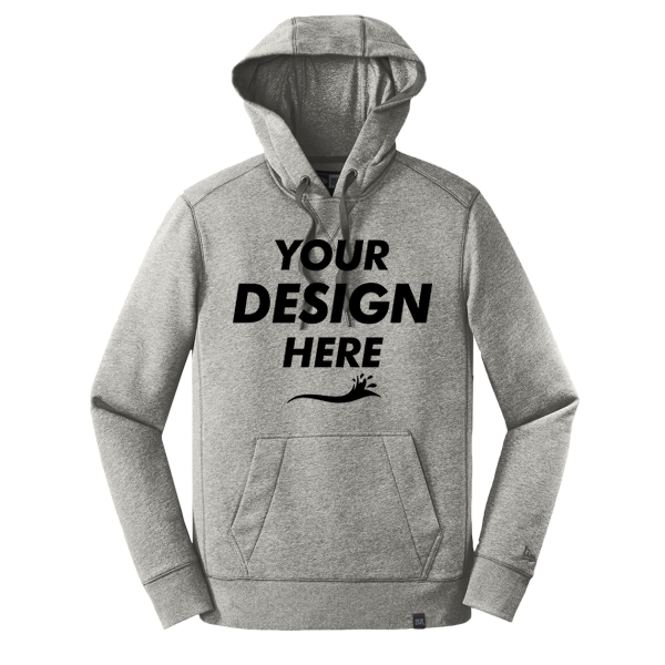 New Era French Terry Pullover Hoodie, Light Graphite Twist, Front view, Mockup