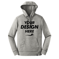 New Era French Terry Pullover Hoodie, Light Graphite Twist, Front view, Mockup