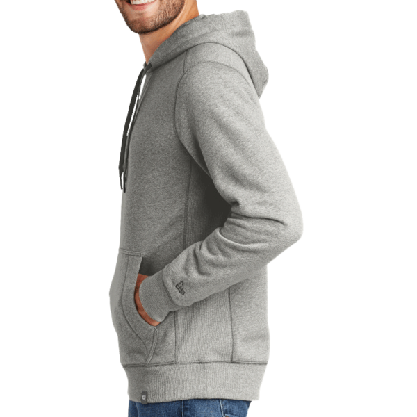 New Era French Terry Pullover Hoodie, Light Graphite Twist, Left Sleeve view