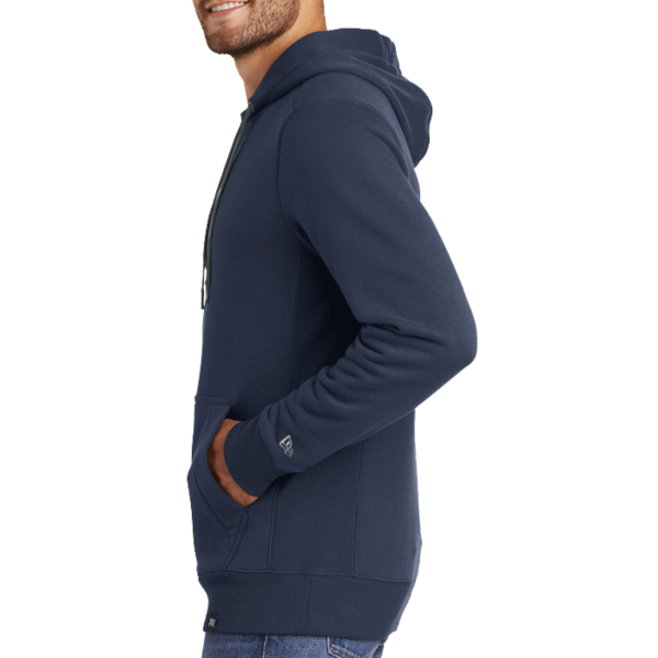 New Era French Terry Pullover Hoodie, True Navy, Left Sleeve view