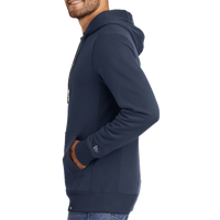 New Era French Terry Pullover Hoodie, True Navy, Left Sleeve view
