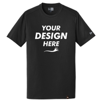 New Era Heritage Blend Crew Tee, Black, Front view, Mockup