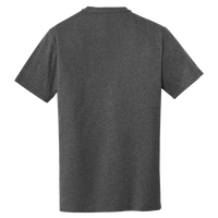 New Era Heritage Blend Crew Tee, Black Heather, Back view